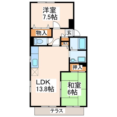 日赤病院北口 徒歩6分 1階の物件間取画像